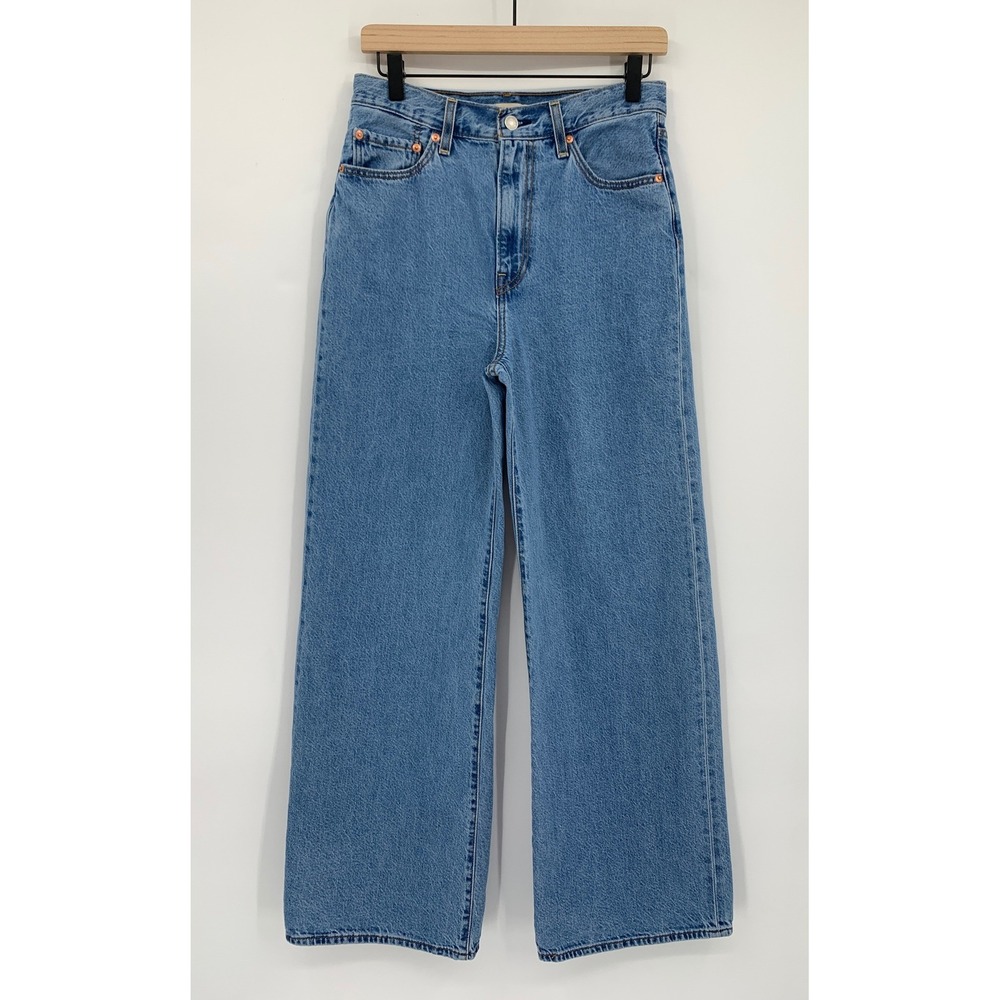 Levis Wide Leg Jeans WOmens 28 Blue Ribcage Wide Leg Medium Wash Denim Pants